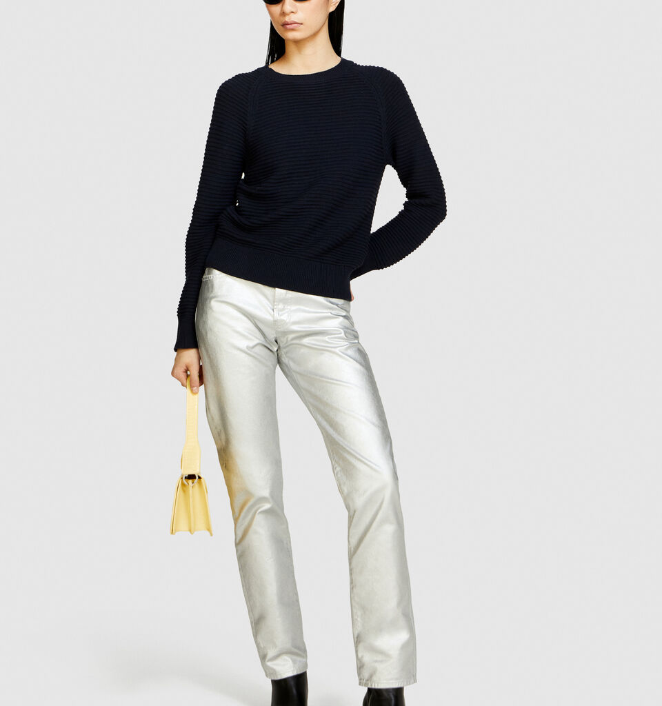 Solid colored sweater - women's crew neck sweaters - Dark Blue | Sisley image number 1